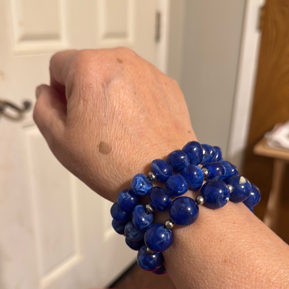 Vibrant Blue Multi Strand Bracelet